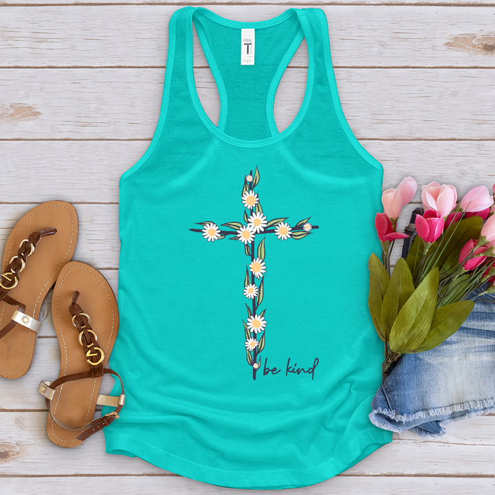 Be Kind Floral Cross Tank Top