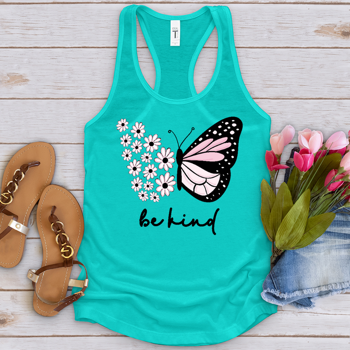 Be Kind Sunflower Butterfly Tank Top