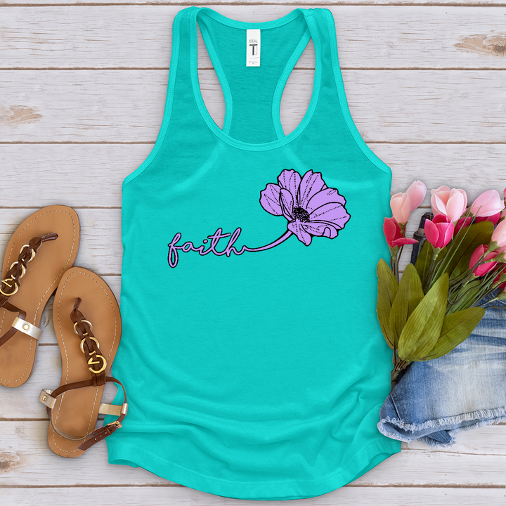 Faith Purple Flower Tank Top