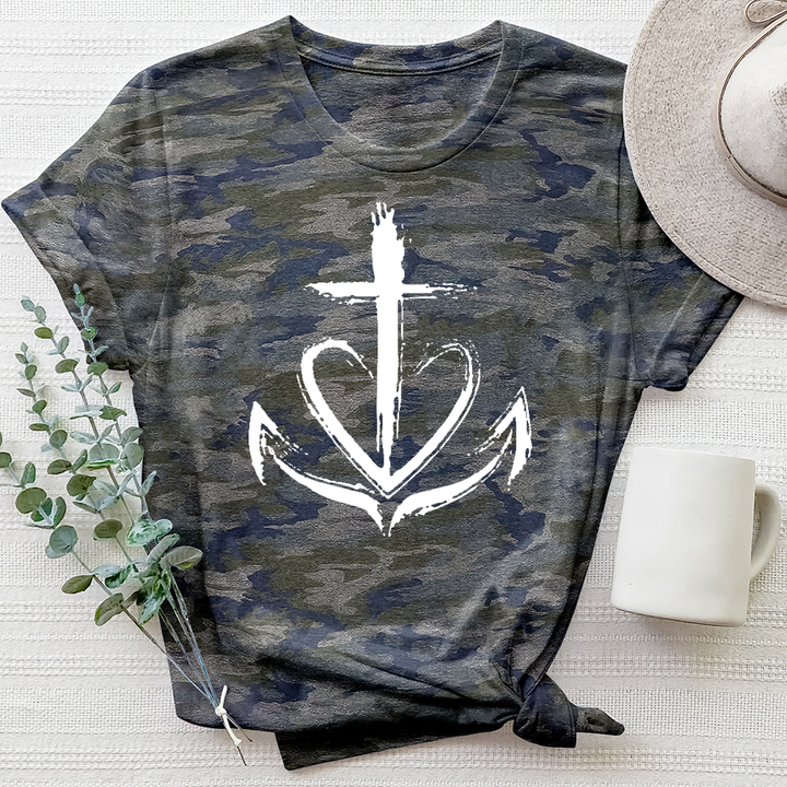 Faith Anchor Camo Tee