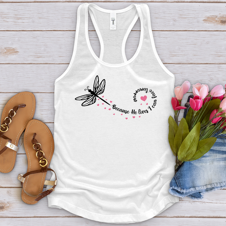 Because He Lives Dragonfly Tank Top