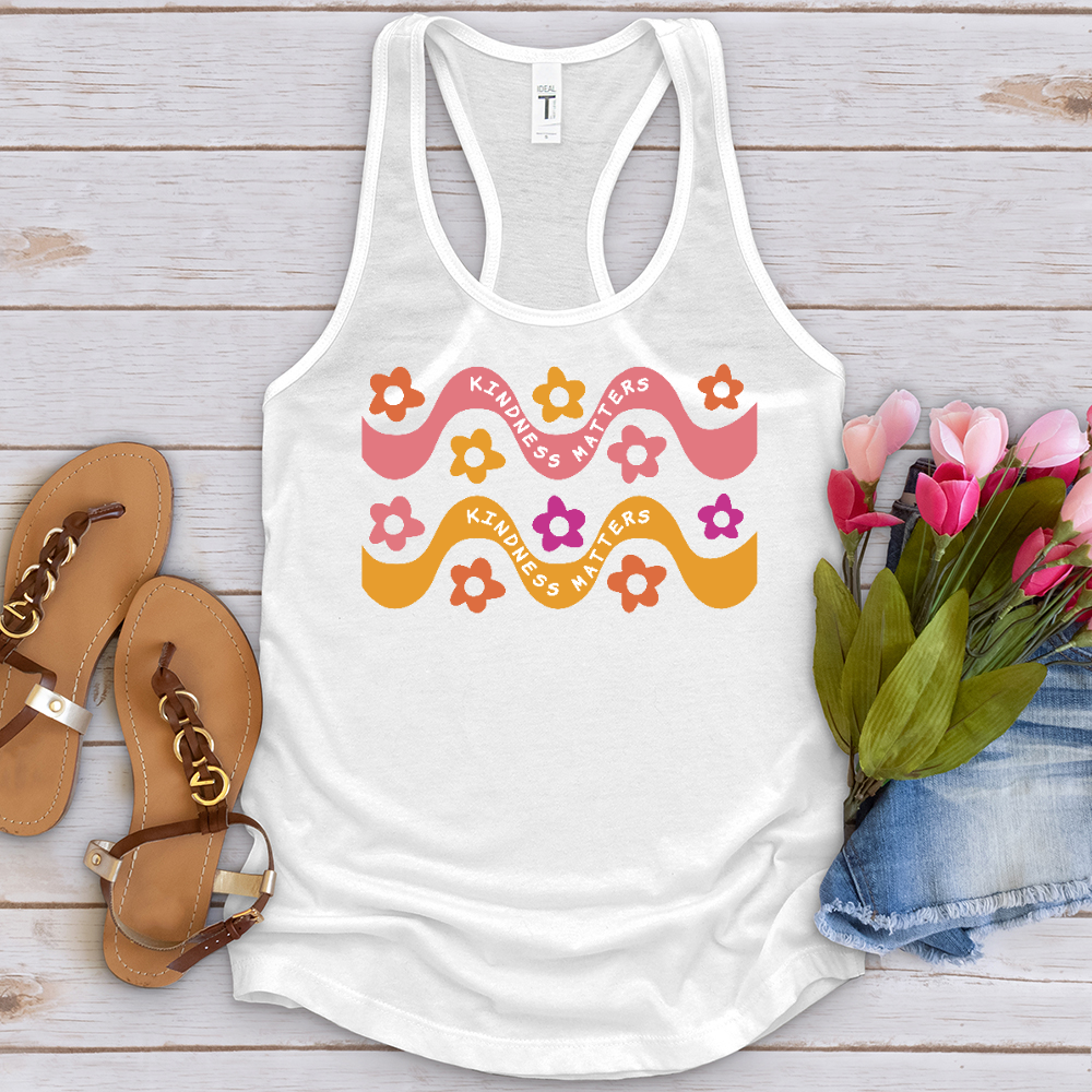 Kindness Matters Daisy Pattern Tank Top