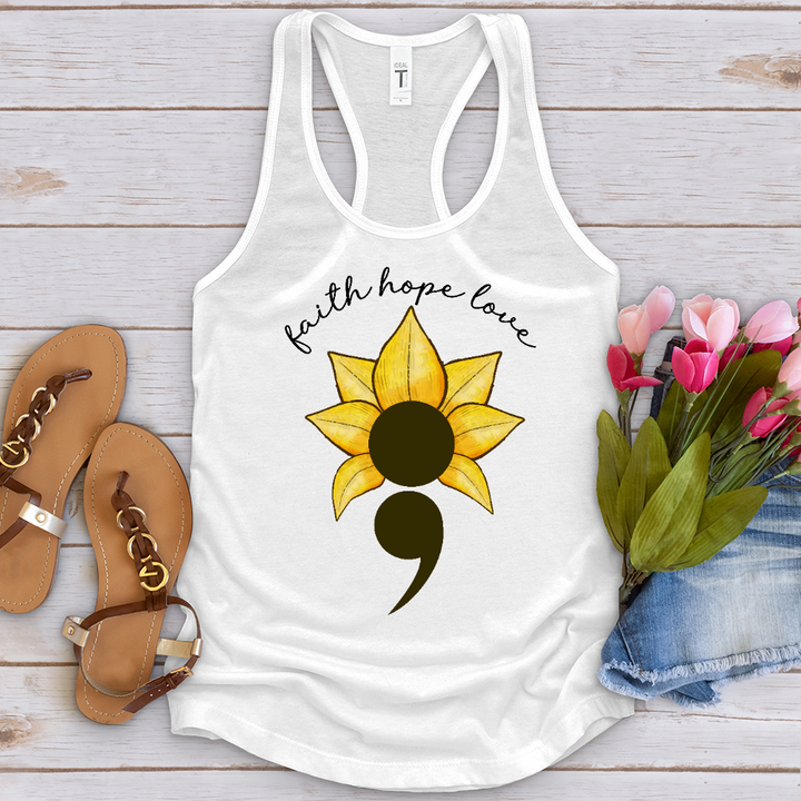 Faith Hope Love Semicolon Tank Top