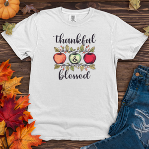 Retro Cozy Floral Trio Apples Heavy Cotton Comfort Colors Tee