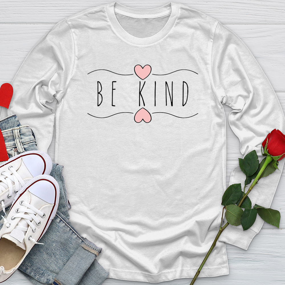 Be Kind Wavy Hearts 01 Softstyle Long Sleeve