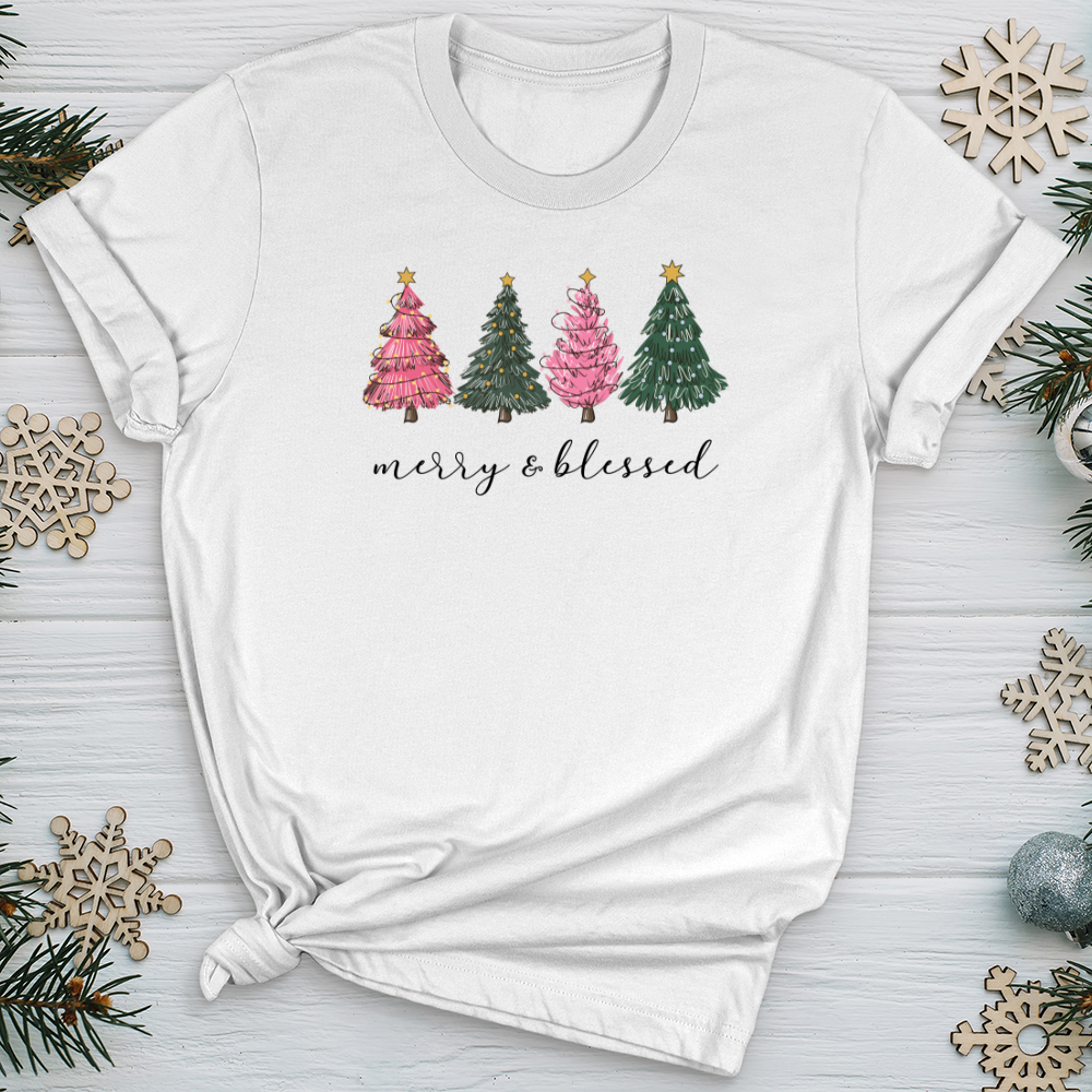 Merry Blessed Assorted Trees Softstyle Tee