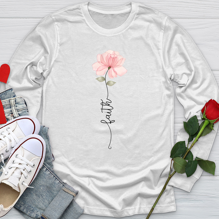 Faith Pink Rose Softstyle Long Sleeve