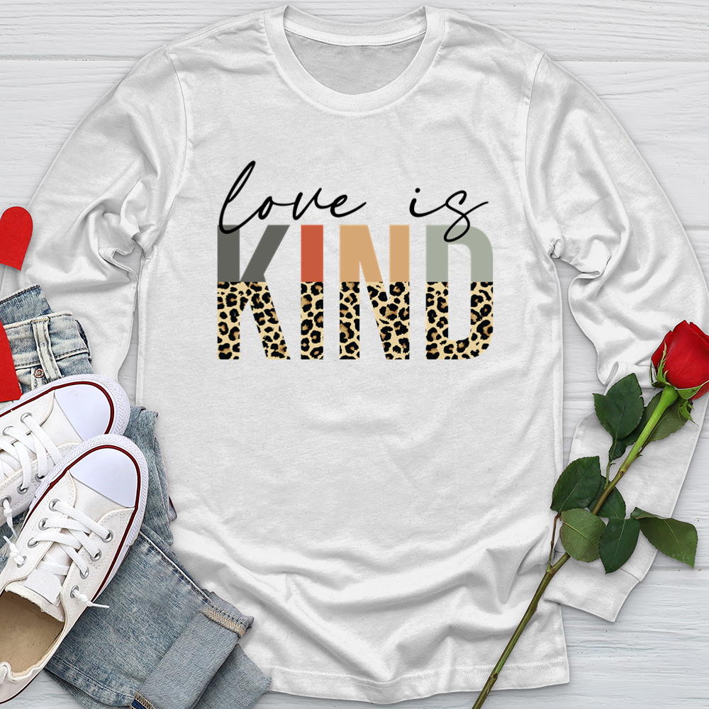Love Is Kind Leopard Letters Softstyle Long Sleeve