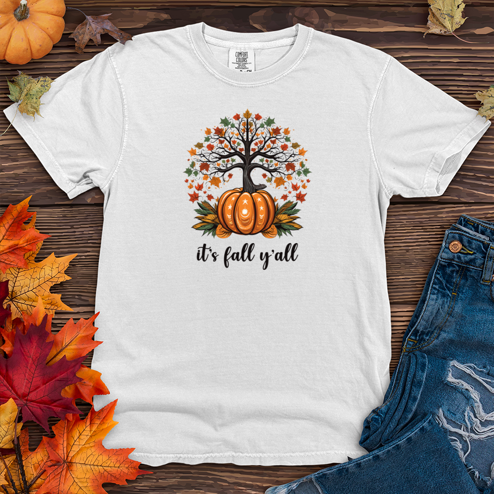 Geometric Harvest Tree Pumpkin Heavy Cotton Comfort Colors Tee