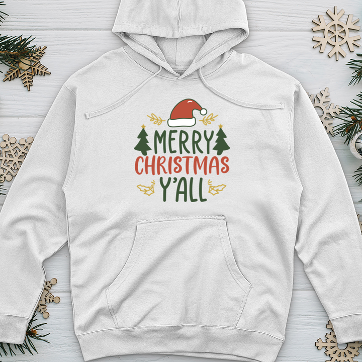 Merry Christmas Y’all Midweight Hooded Sweatshirt