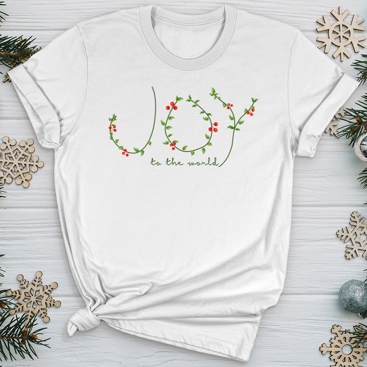 Joy To the World Wreath Letters Softstyle Tee