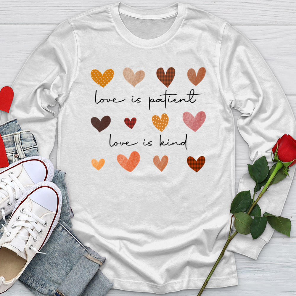 Autumn Heart Patterns Softstyle Long Sleeve