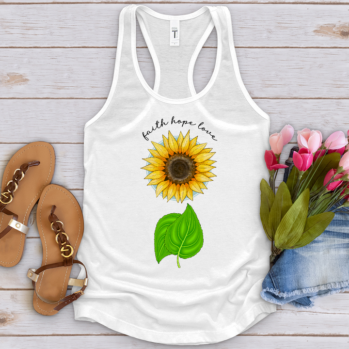 Faith Hope Love Sunflower Tank Top