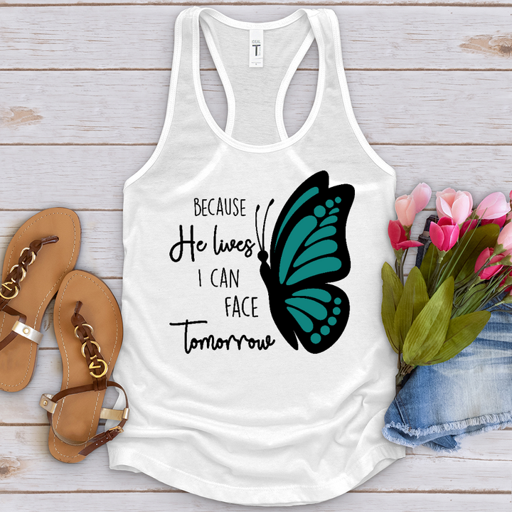 Because He Lives Butterfly 2 Tank Top