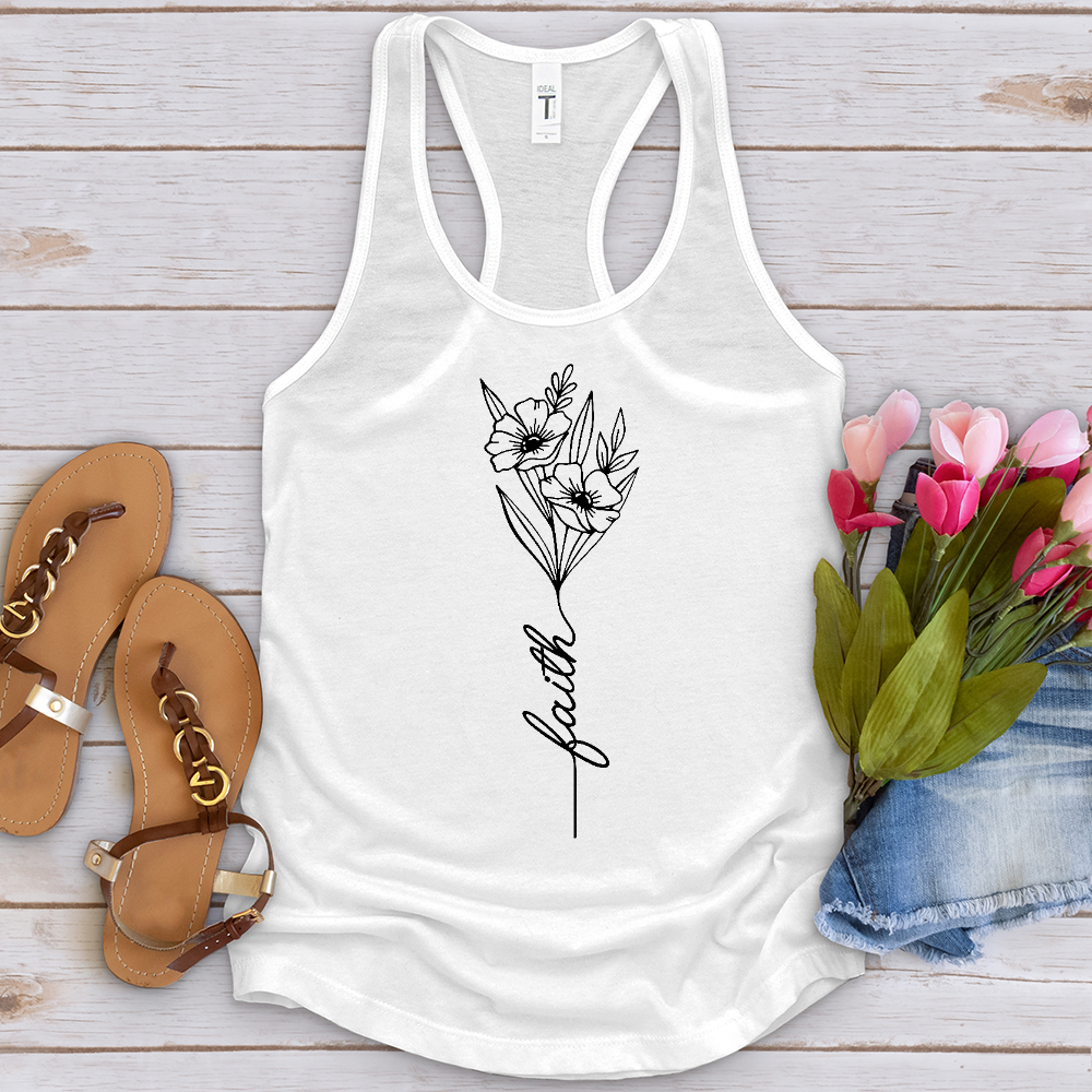 Faith Spring Flower Bouquet Tank Top