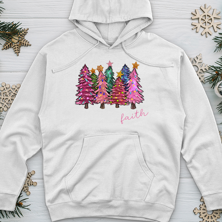 Faith Pink Tree Midweight Hooded Sweatshirt