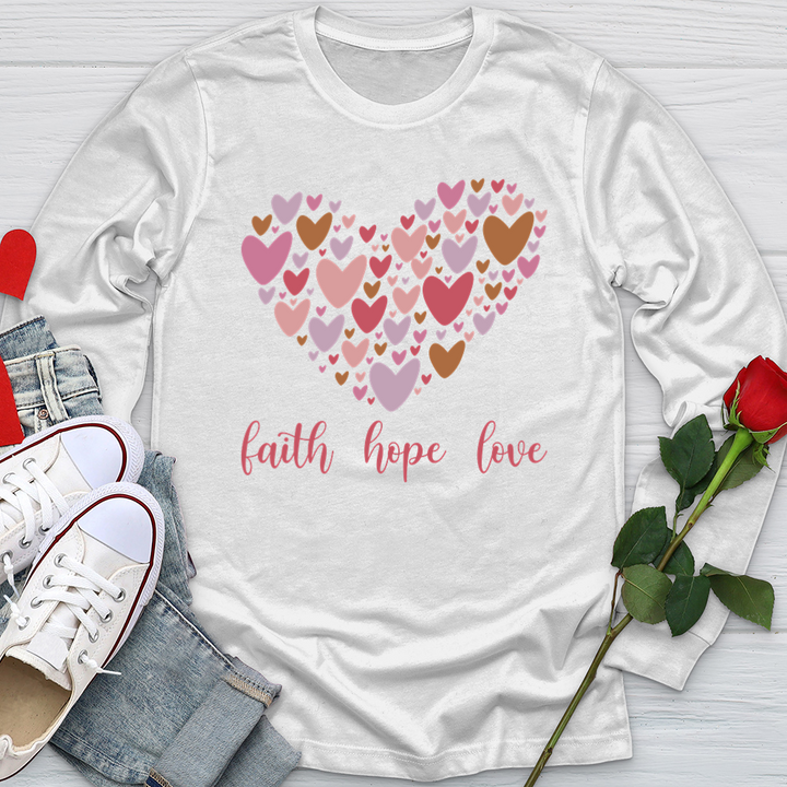 Faith Hope Love In Heart Softstyle Long Sleeve