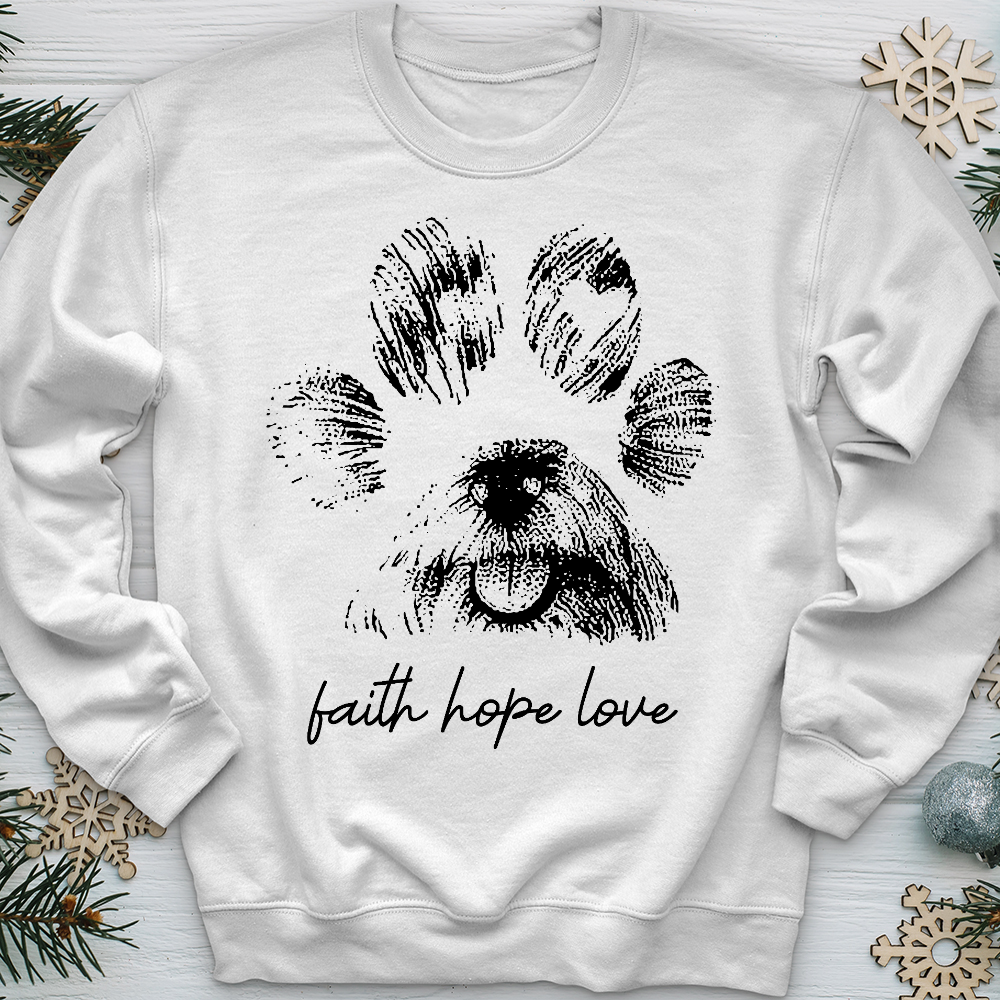 Faith Paw Print Face Crewneck