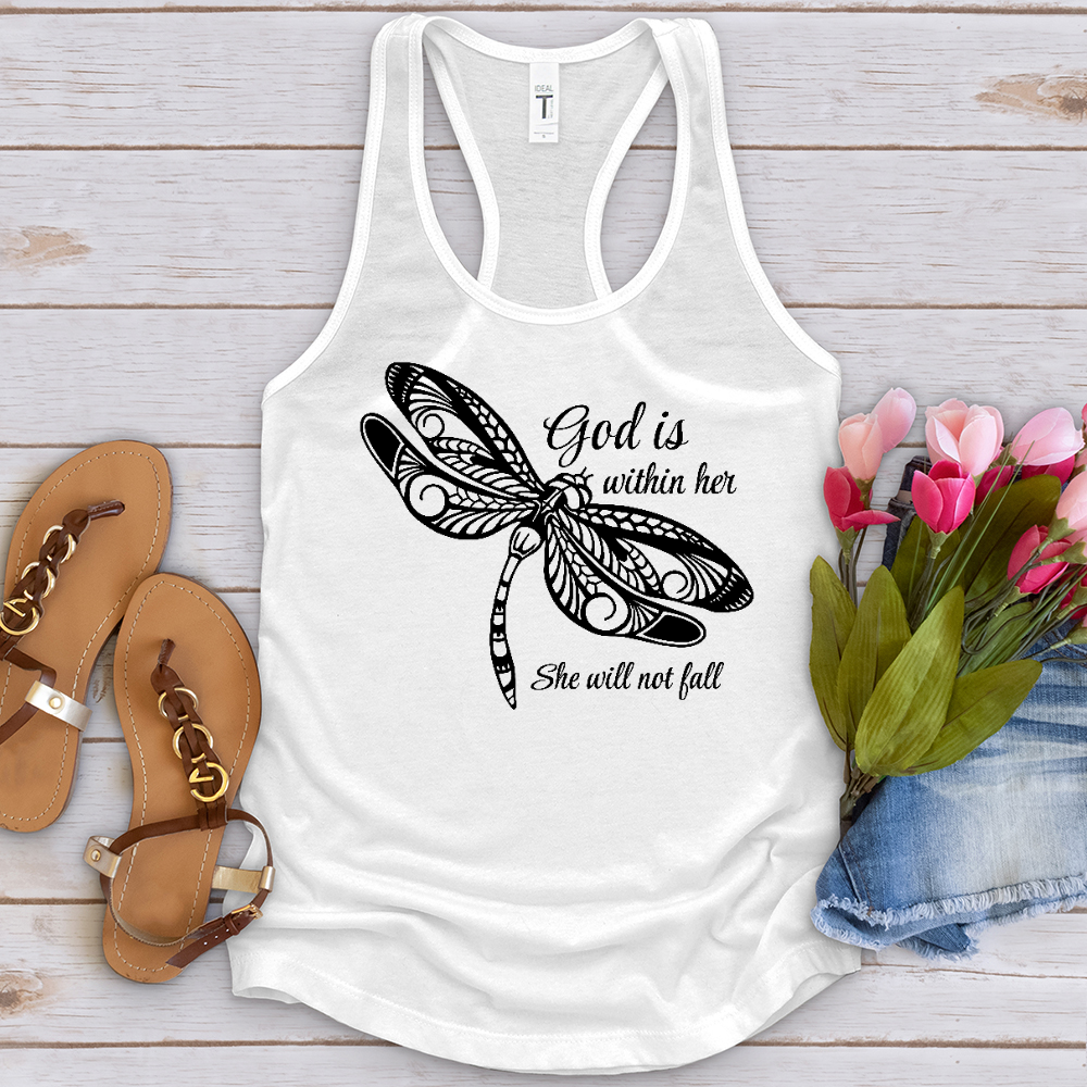 She Will Not Fall Dragonfly Tank Top