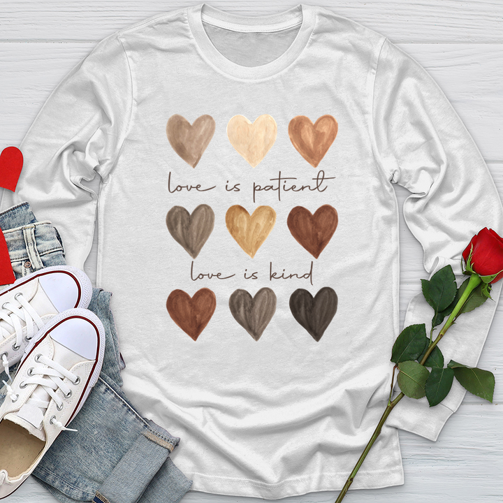 Watercolor Hearts Softstyle Long Sleeve