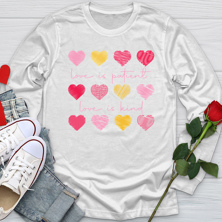 Multi Colored Hearts Softstyle Long Sleeve