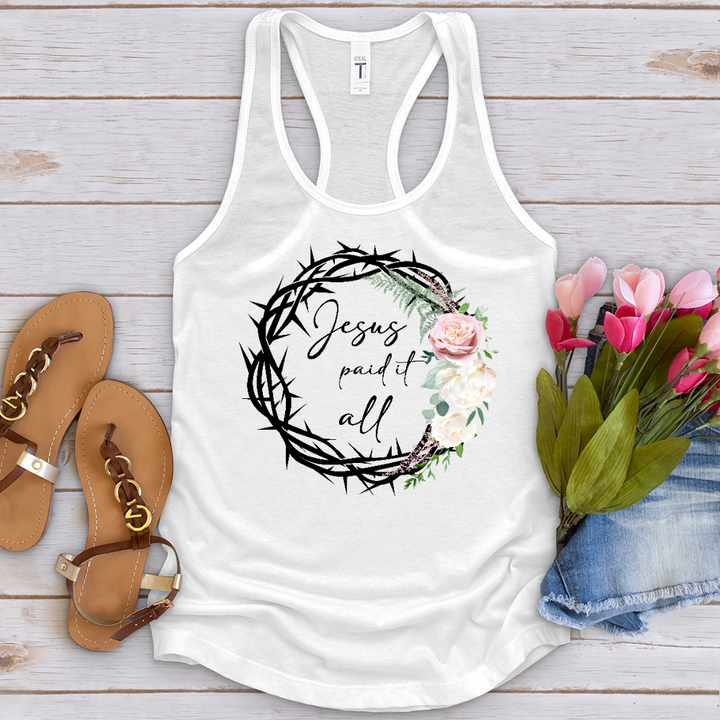 Jesus Paid It All Wreath Tank Top