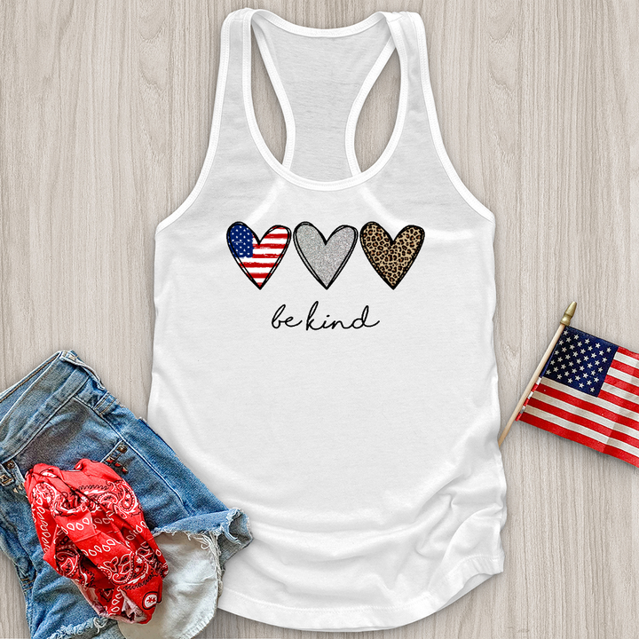 Be Kind Heart Flag Tank Top