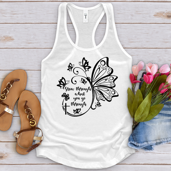 Grow Through What You Go Through Black Tank Top