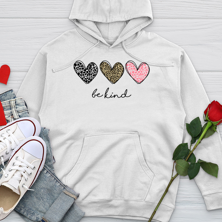 Be Kind Heart Patterns Midweight Hooded Sweatshirt