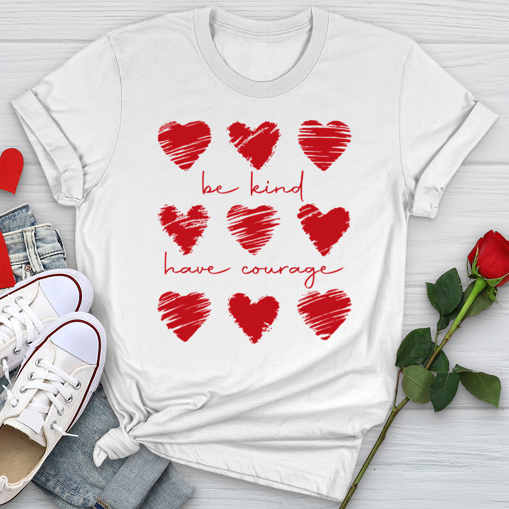 Be Kind Have Courage Hearts Softstyle Tee