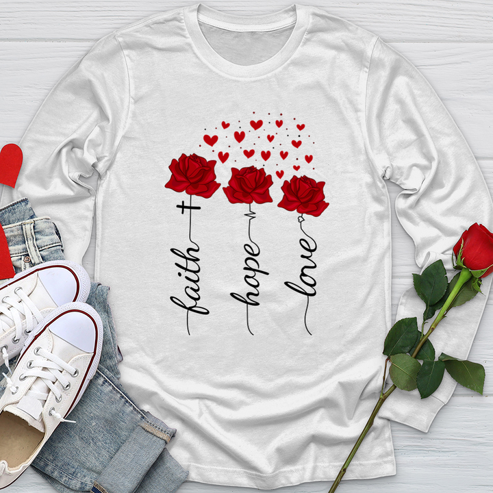 Loved Floating Hearts Softstyle Long Sleeve