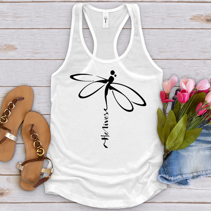 He Lives Dragonfly Tank Top