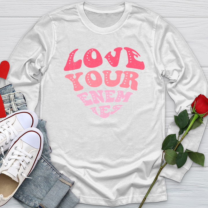 Love Your Enemies Pink Softstyle Long Sleeve