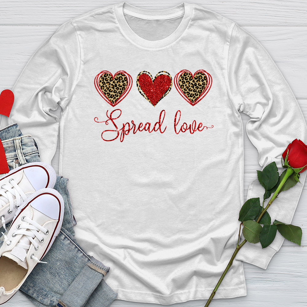 Spread Love Glitter Hearts Softstyle Long Sleeve