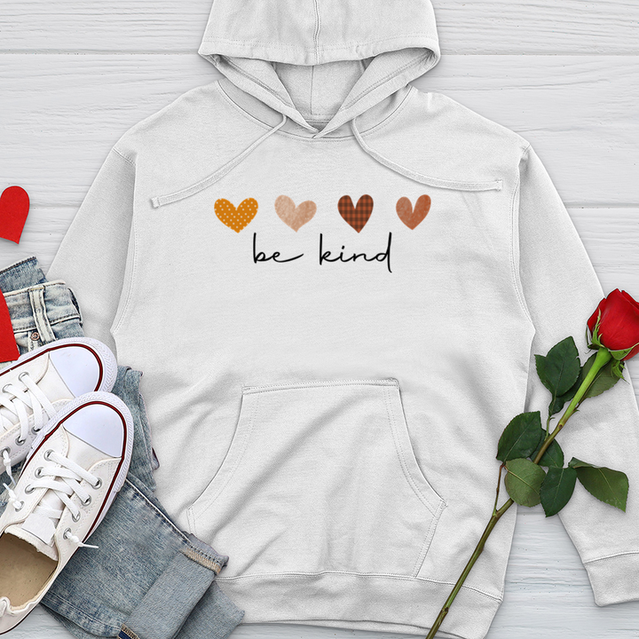 Be Kind Autumn Hearts Midweight Hooded Sweatshirt