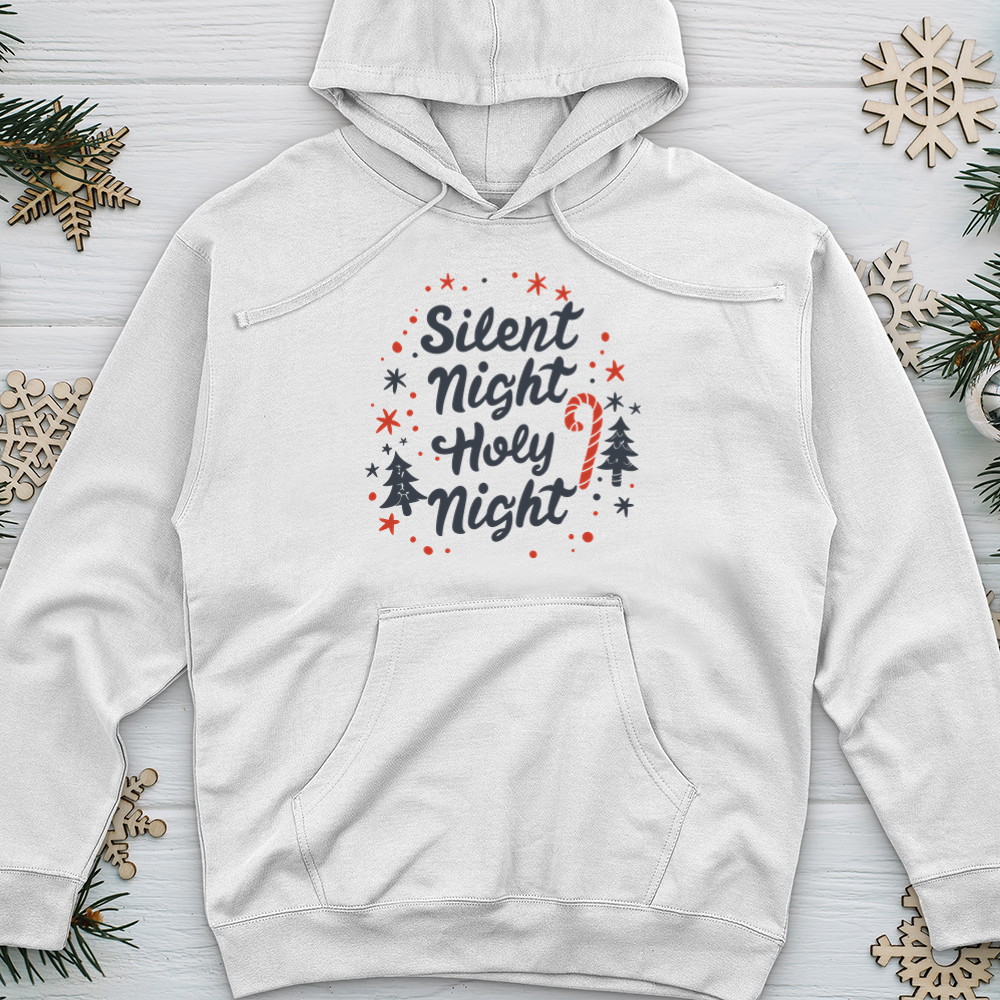 Silent Night Holy Night 01 Midweight Hooded Sweatshirt