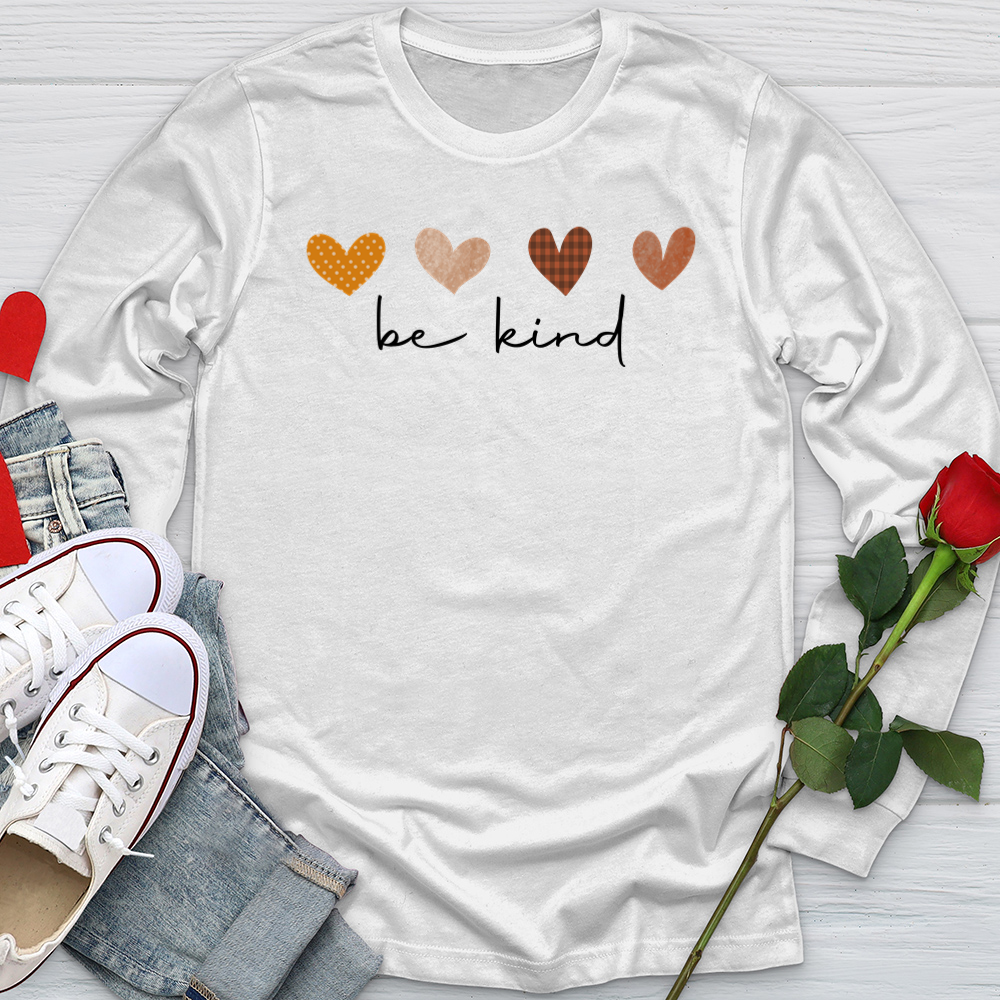 Be Kind Autumn Hearts Softstyle Long Sleeve