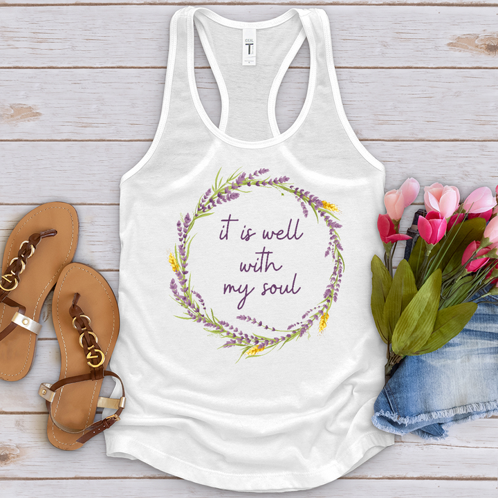 It Is Well Lavender Wreath Tank Top