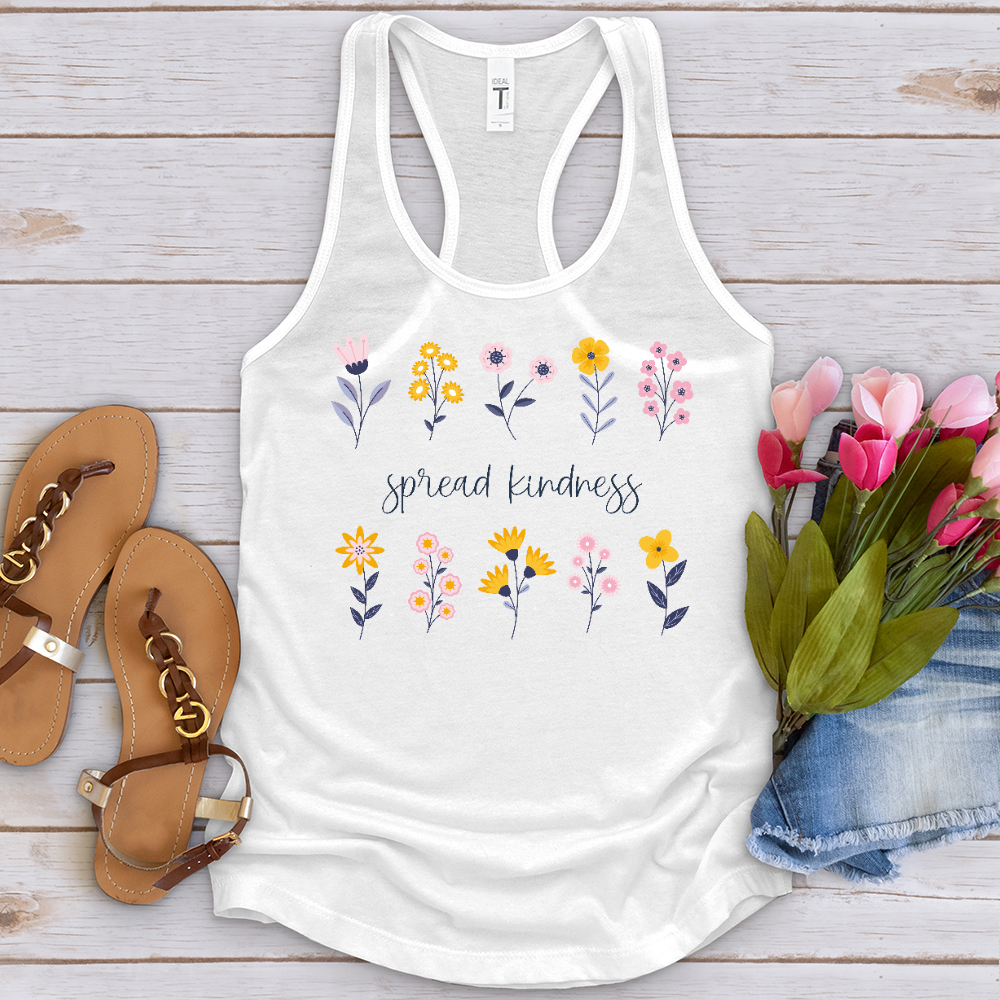 Spread Kindness Flower Pattern Tank Top