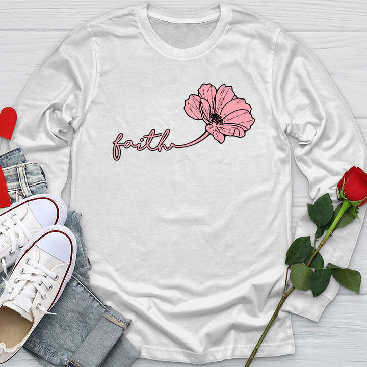 Faith Pink Rose Petal Softstyle Long Sleeve