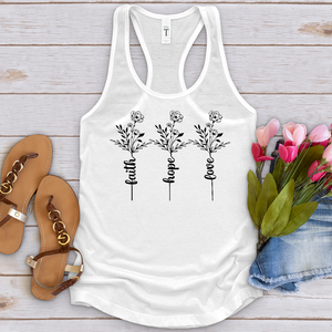 Faith Hope Love Spring Flowers Tank Top