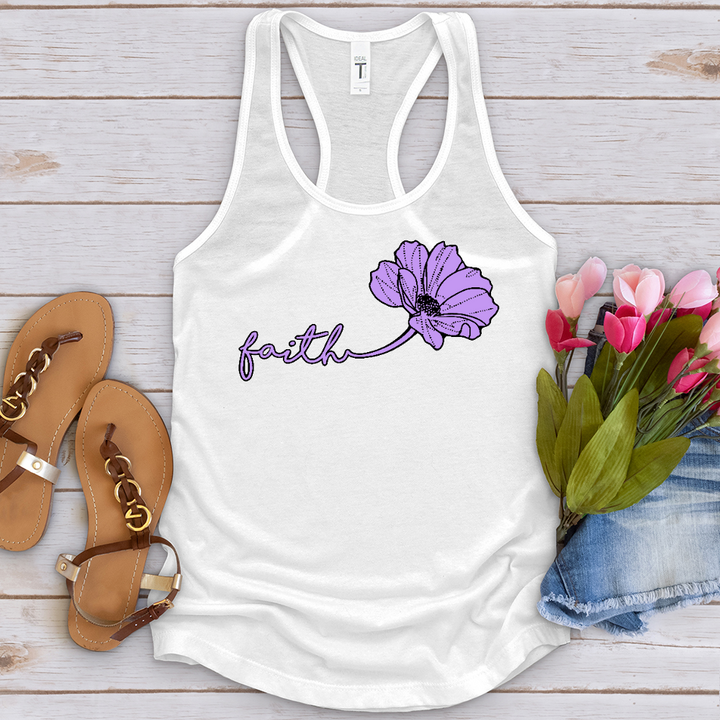 Faith Purple Flower Tank Top