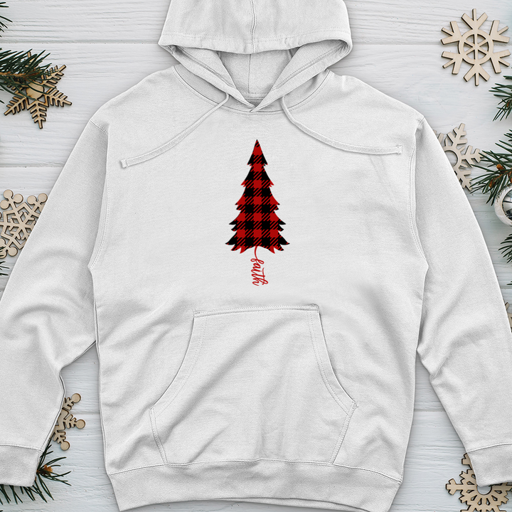 Faith Christmas Pattern Midweight Hooded Sweatshirt