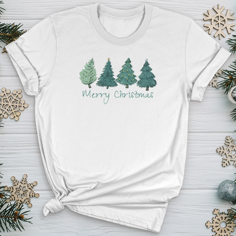 Merry Christmas Pine Trees Softstyle Tee