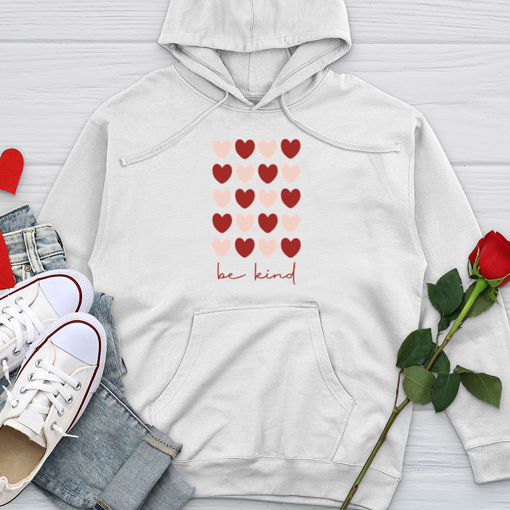 Be Kind Heart 01 Midweight Hooded Sweatshirt