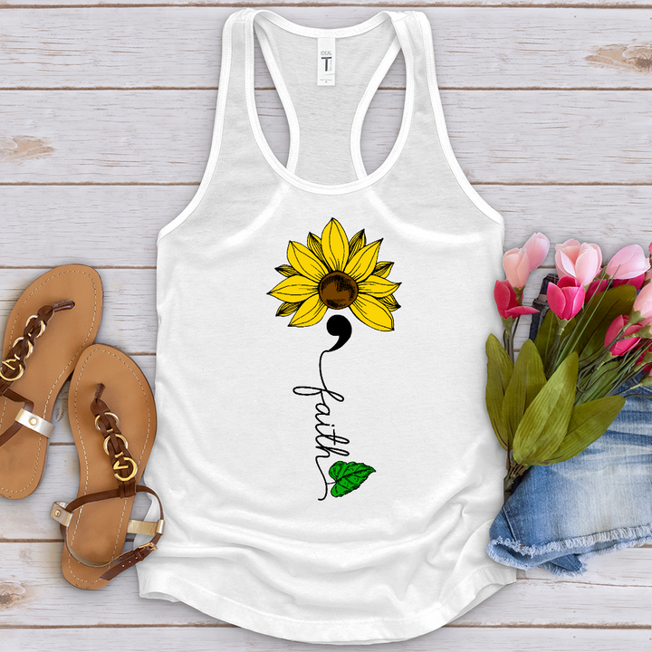 Faith Semicolon Sunflower Tank Top