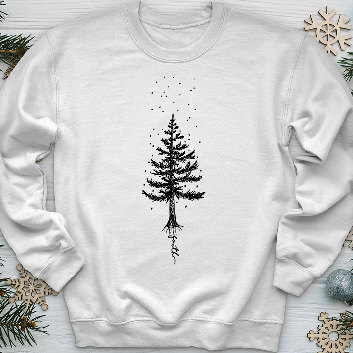 Rooted In Faith Pine Tree Crewneck